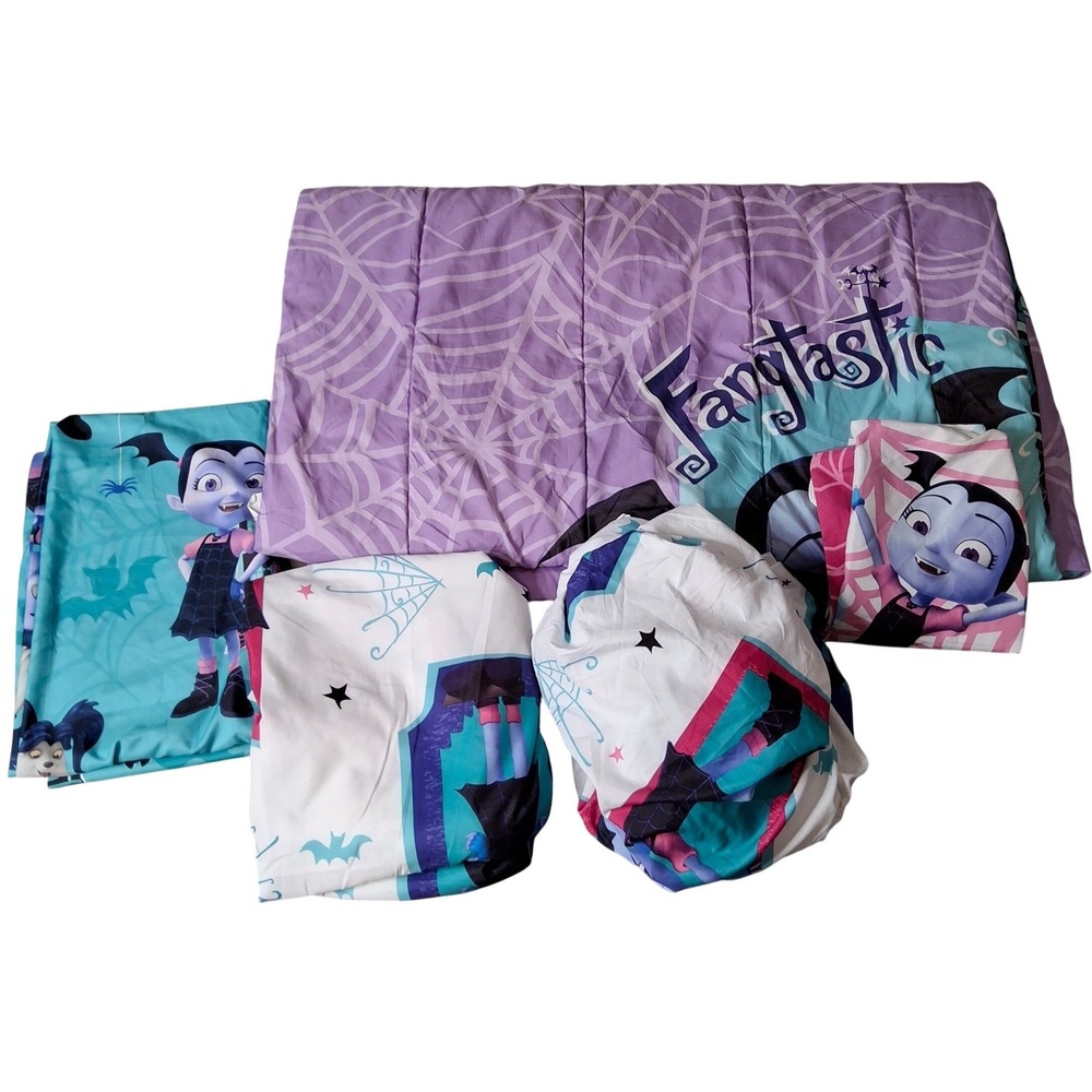 Vampirina TWIN Bed Set-Comforter/Flat & Fitted Sheets/Pillowcase/Curtain Panel